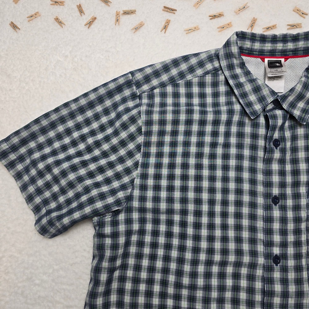 The North Face Mens Plaid Short Sleeve‎ Button Up Shirt Large Camp Hiking - Picture 3 of 15